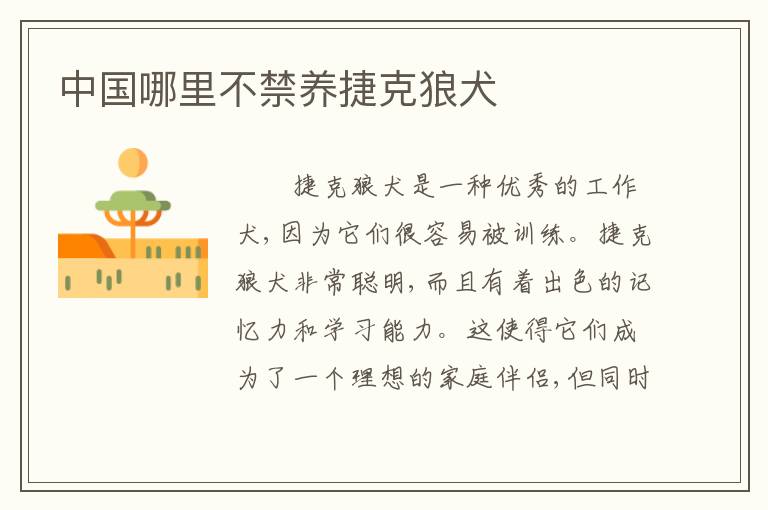 中国哪里不禁养捷克狼犬