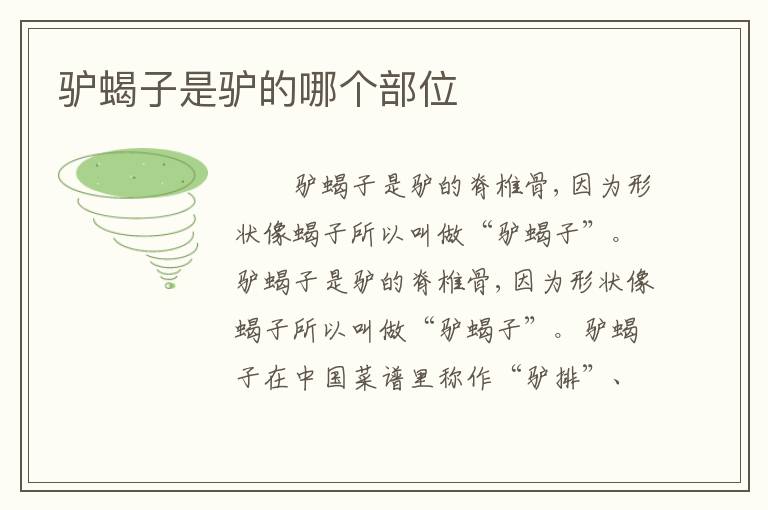 驴蝎子是驴的哪个部位