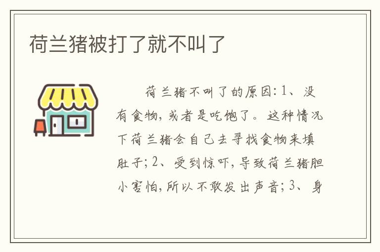 荷兰猪被打了就不叫了