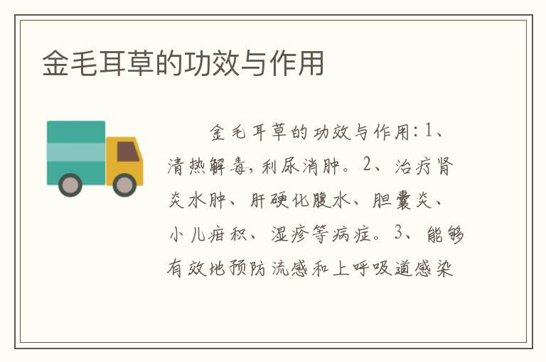 金毛耳草的功效与作用