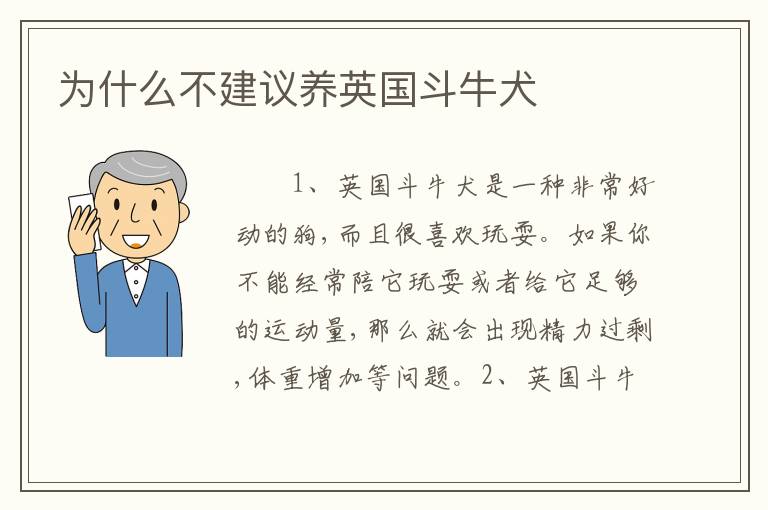 为什么不建议养英国斗牛犬
